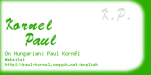 kornel paul business card