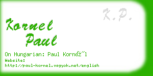 kornel paul business card